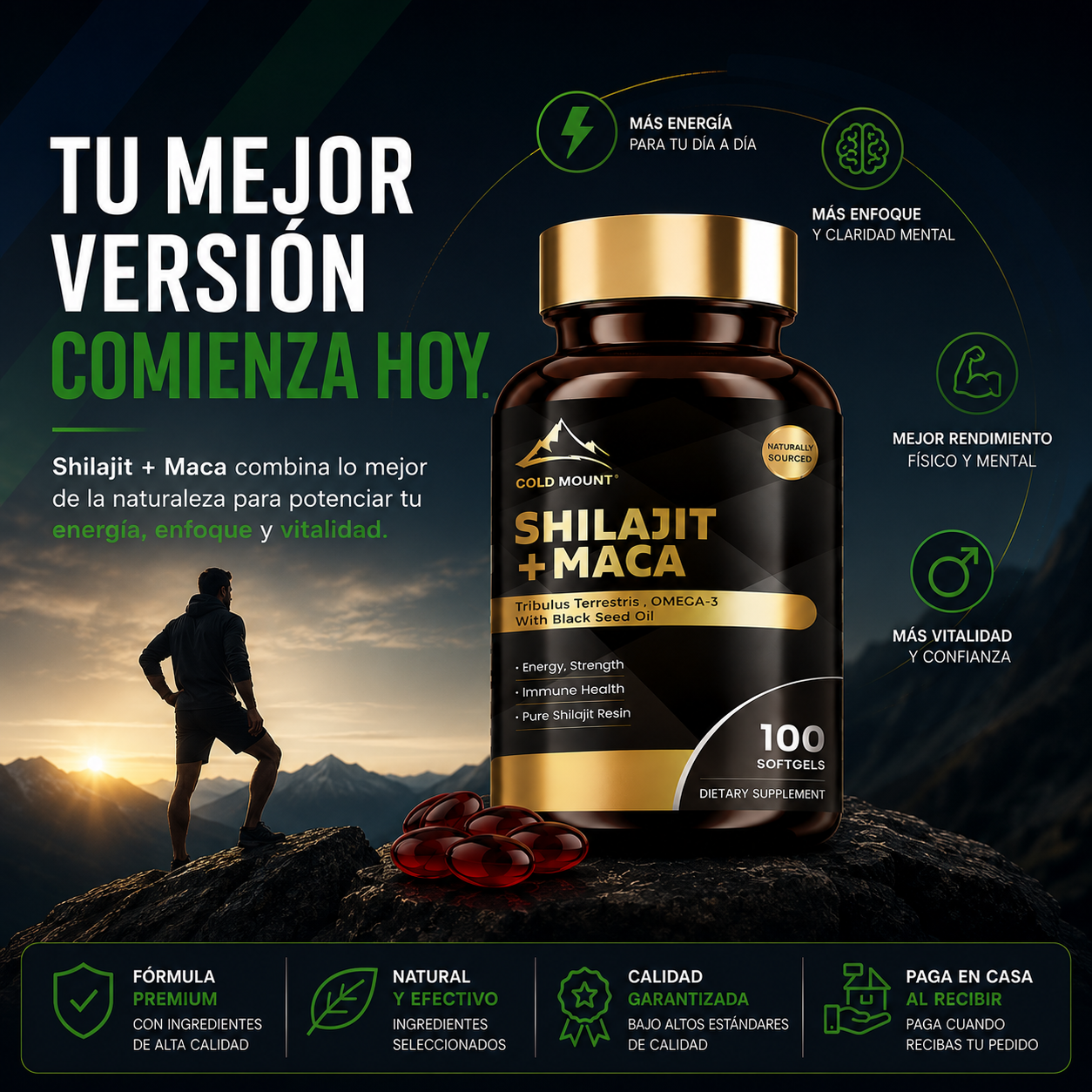 Shilajit + Maca 100 Capsulas | 3X2 solo HOY