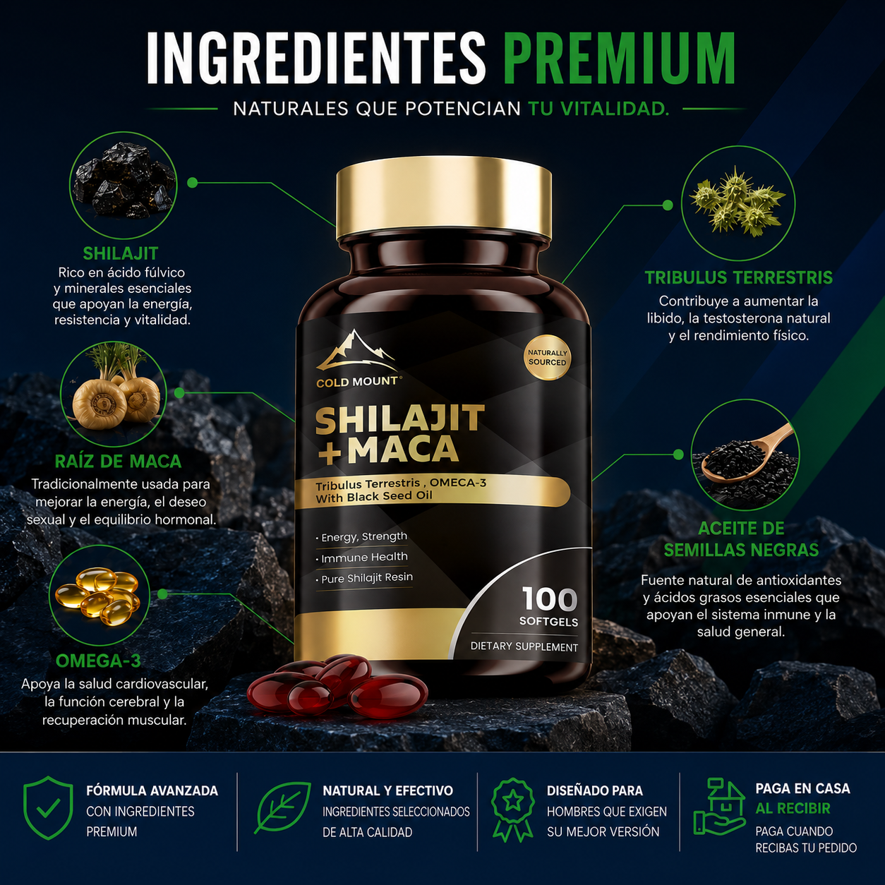 Shilajit + Maca 100 Capsulas | 3X2 solo HOY