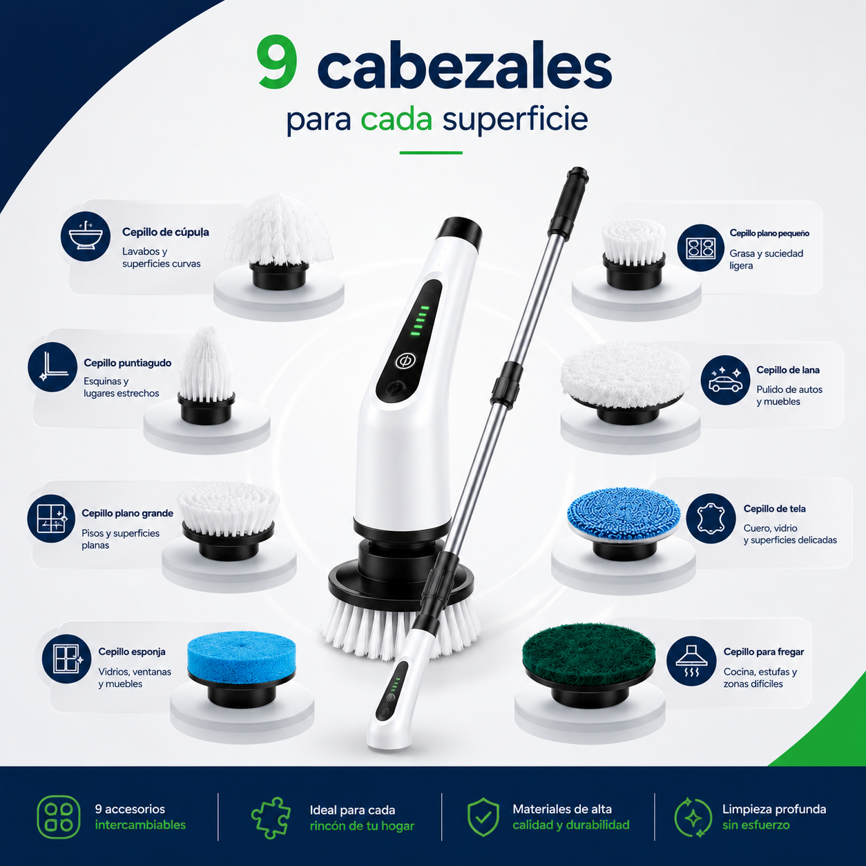 PowerClean™ | Cepillo Eléctrico 9 en 1