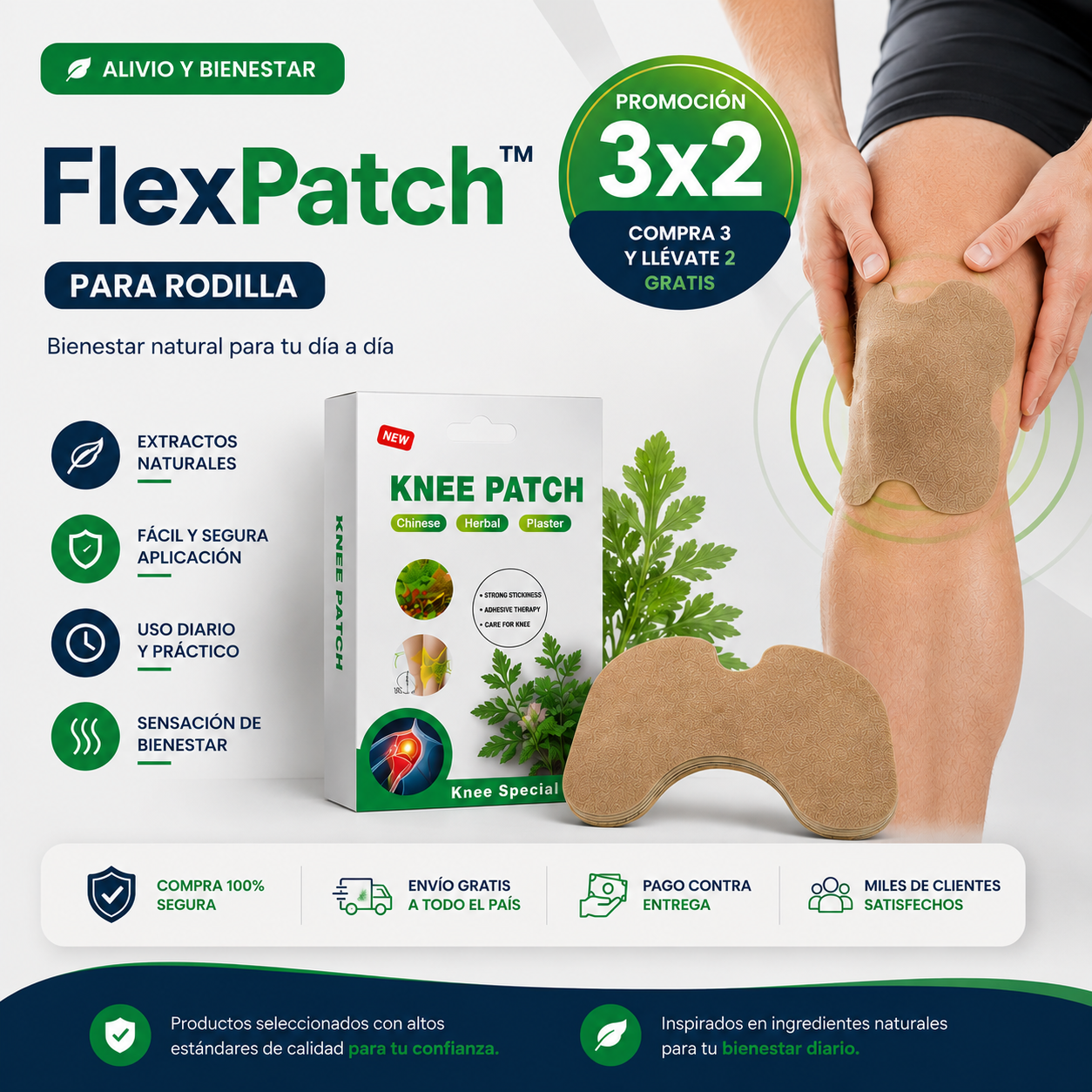 FlexPatch™ | 50 Parches para Alivio de Articulaciones